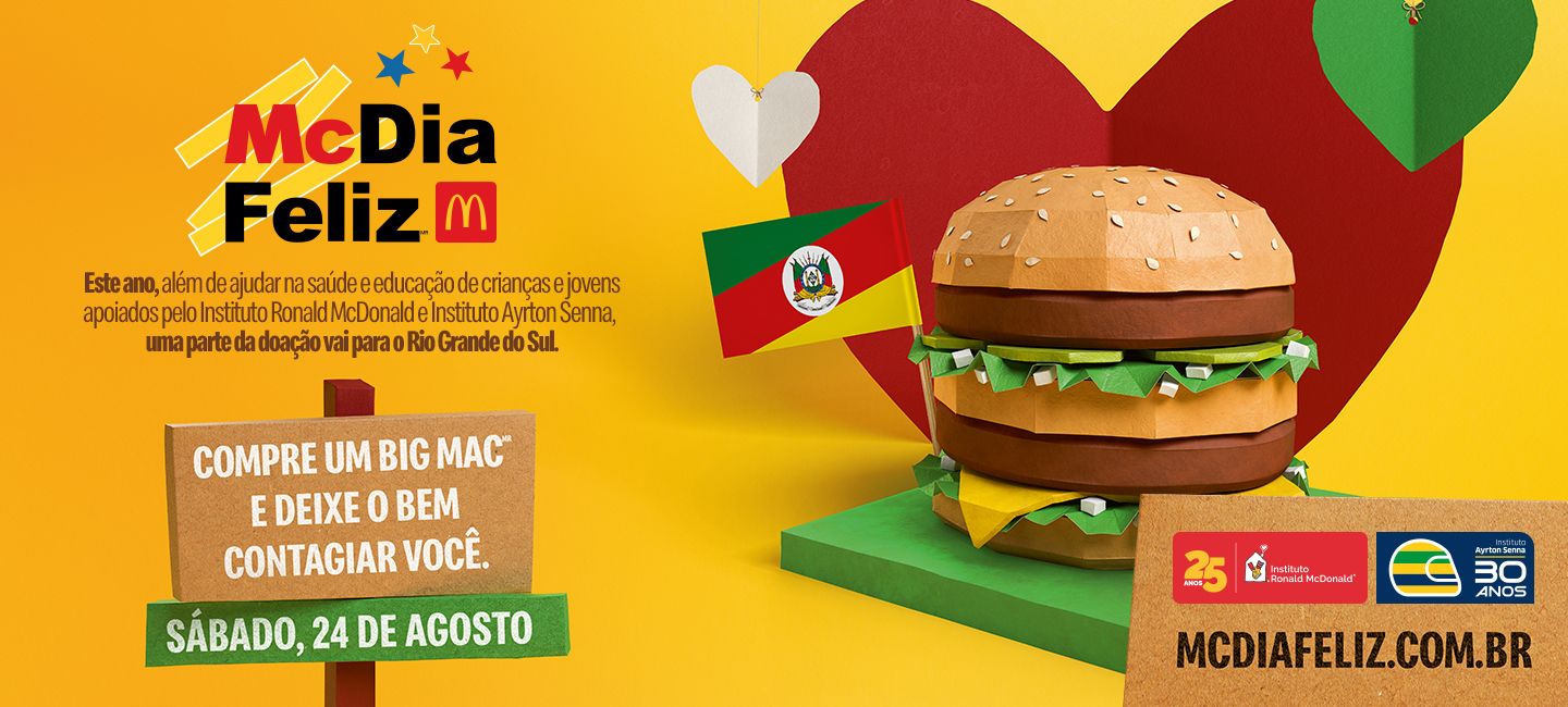 McDia Feliz 2024 acontece neste sábado, 24 de agosto, em todo o BrasilMcDia Feliz 2024 acontece neste sábado, 24 de agosto, em todo o Brasil