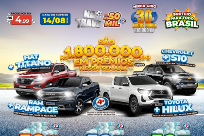 Hipercap Brasil sorteará R$ 1.800.000,00 em prêmios, incluindo 4 camionetes de luxo, no dia 14/08/2024. Confira como participar e concorrer!