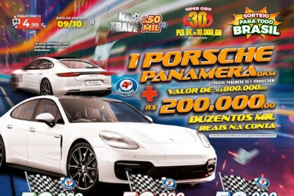 HiperCap Brasil sorteia Porsche Panamera 4S e R$ 200 mil nesta quarta-feira (9)