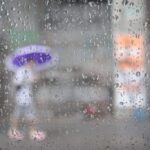 chuva vidro molhado