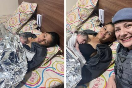 policial bebe nasceu